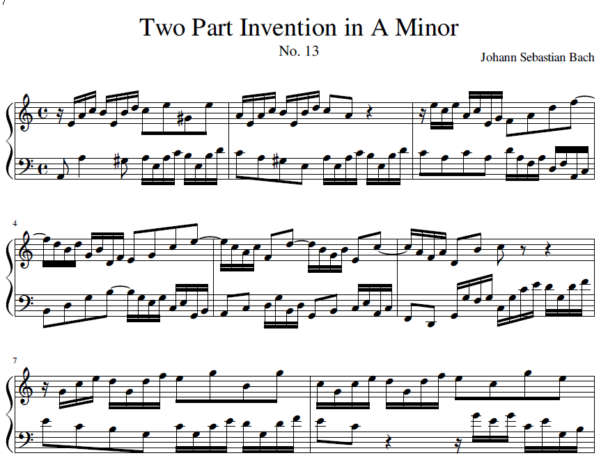Two Part Invention in A Minor